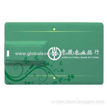 Credit Card USB Flash Drive with High-speed Samsung Chip, Color Printing and 10 Years Data Retention
